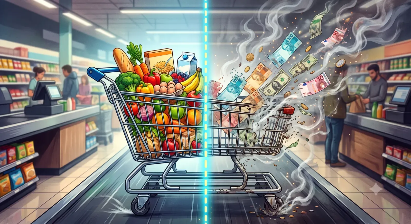 Ao encher o carrinho de supermercado, uma fatia considerável do volume total representa o valor do imposto embutido nos itens.