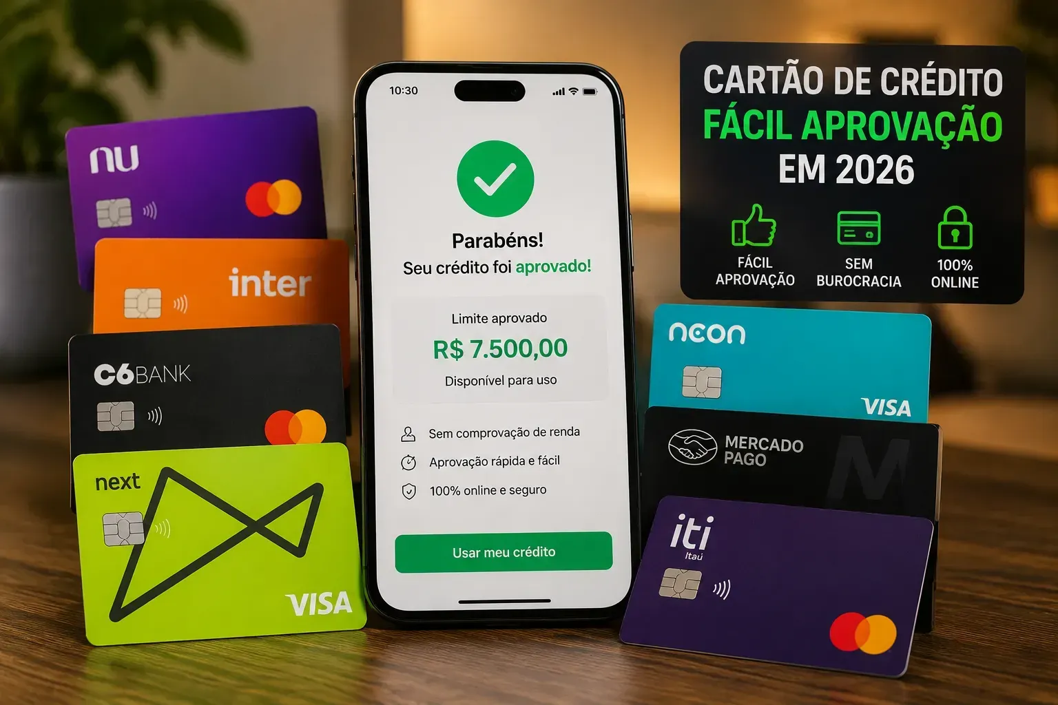 Bancos digitais lideram aprovação facilitada no Brasil. - Fonte: Imagem gerada por IA (DALL·E / ChatGPT)