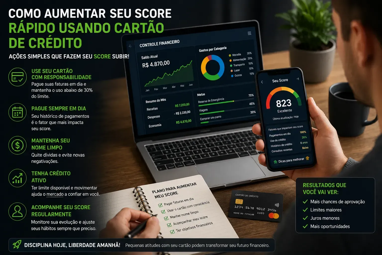 Bons hábitos financeiros ajudam a recuperar crédito rapidamente. - Fonte: Imagem gerada por IA (DALL·E / ChatGPT)