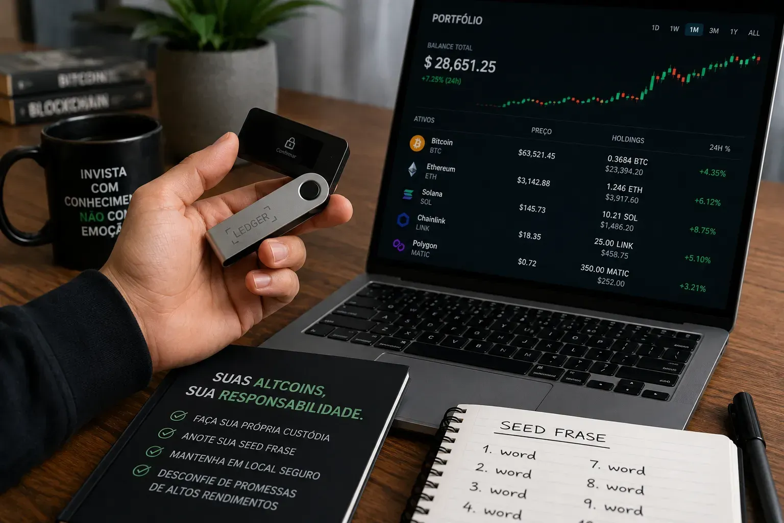 Carteiras frias aumentam a segurança no armazenamento de criptomoedas. - Fonte: Imagem gerada por IA (DALL·E / ChatGPT)