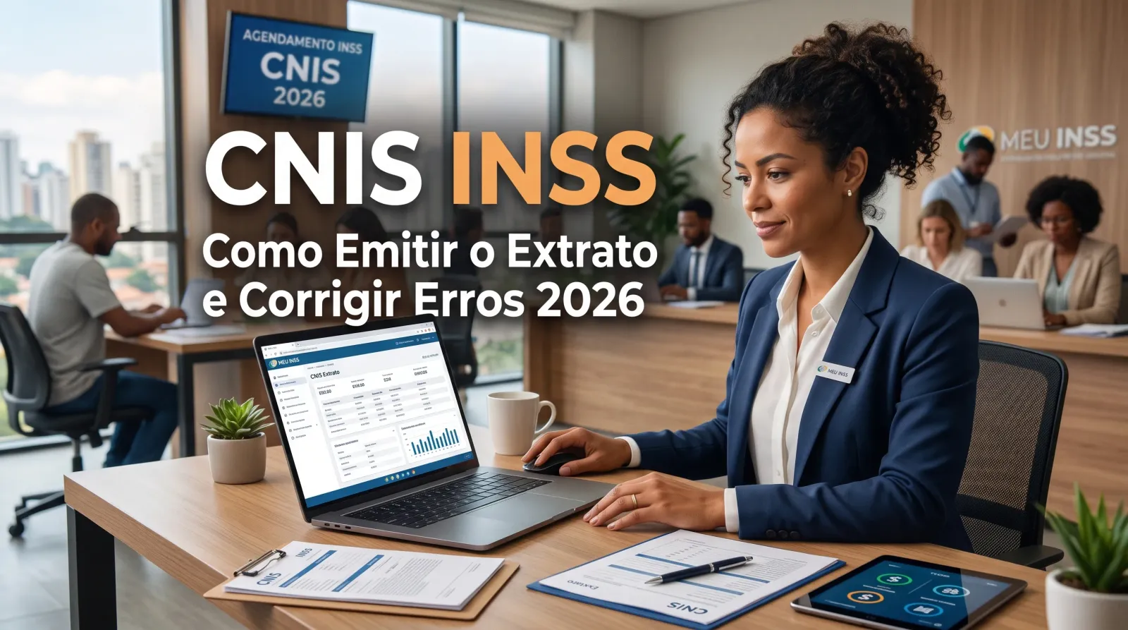 Ilustração do guia sobre CNIS INSS: Como Emitir o Extrato e Corrigir Erros 2026