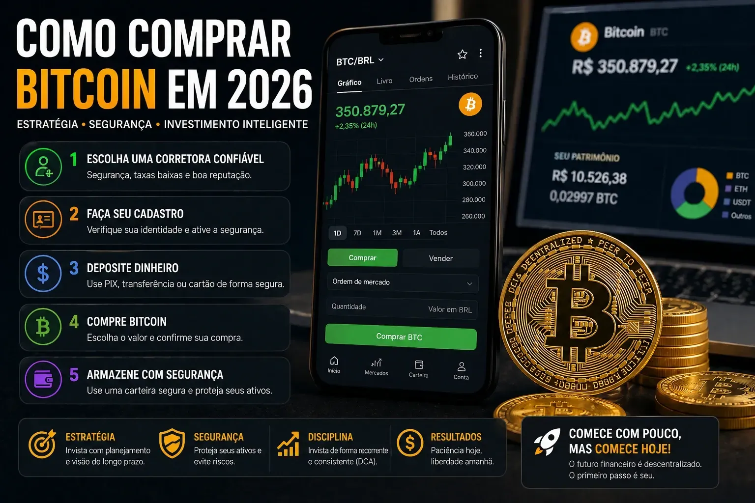 Comprar Bitcoin com estratégia é o que separa lucro de prejuízo. - Fonte: Imagem gerada por IA (DALL·E / ChatGPT)