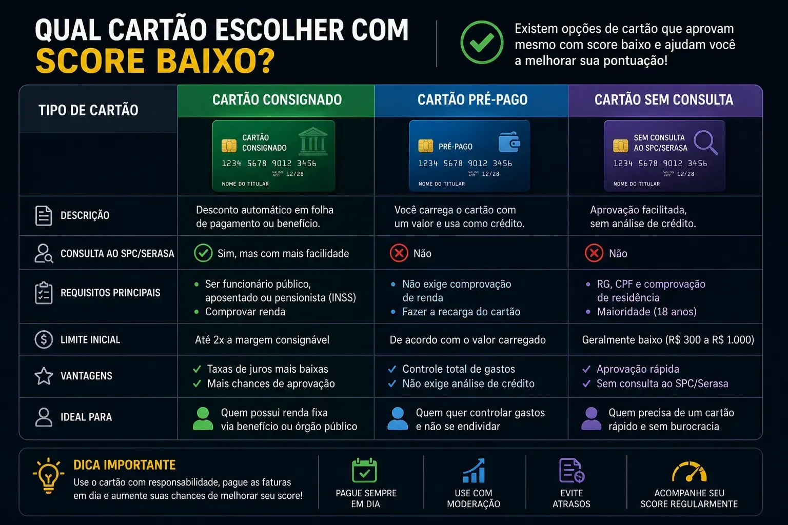 Existem diferentes opções mesmo para quem tem score baixo - Fonte: Imagem gerada por IA (DALL·E / ChatGPT)