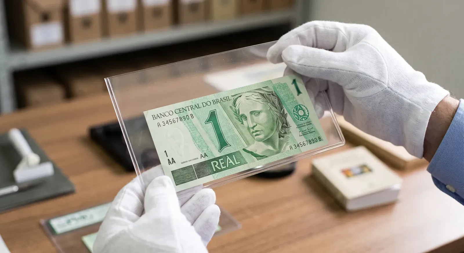 Manusear sua cedula de 1 real com proteção adequada evita a transferência de gordura dos dedos e preserva seu valor no mercado numismático.