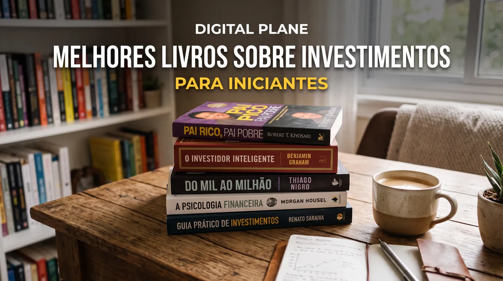 Ilustração do guia sobre Melhores Livros Sobre Investimentos para Iniciantes