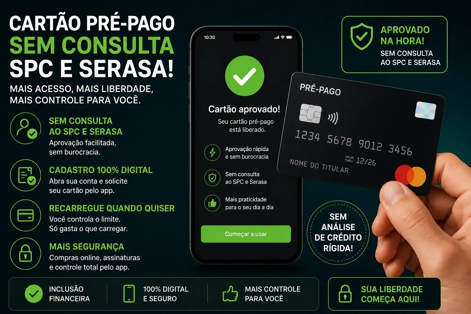 Muitos cartões pré-pagos possuem aprovação simples e sem análise profunda. - Fonte: Imagem gerada por IA (DALL·E / ChatGPT)