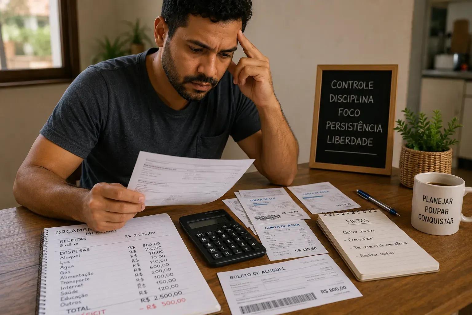 O aumento do custo de vida exige mais planejamento financeiro das famílias. - Fonte: Imagem gerada por IA (DALL·E / ChatGPT)