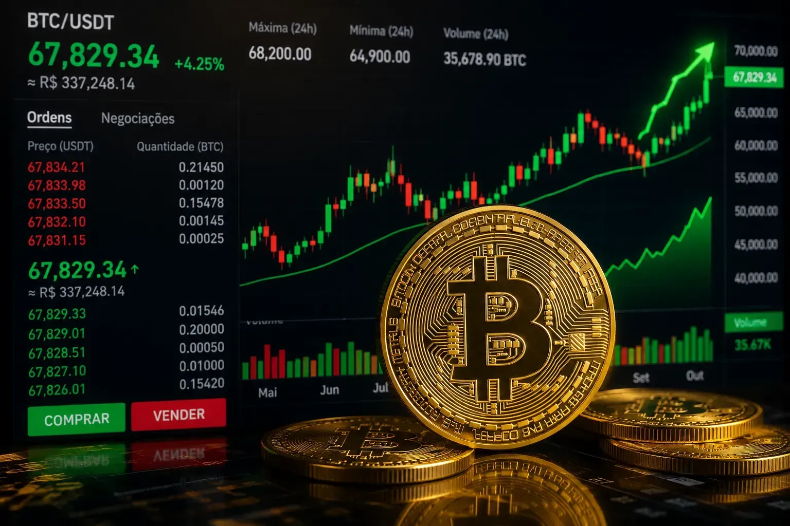 O Bitcoin se tornou um dos ativos financeiros mais procurados do mundo. - Fonte: Imagem gerada por IA (DALL·E / ChatGPT)