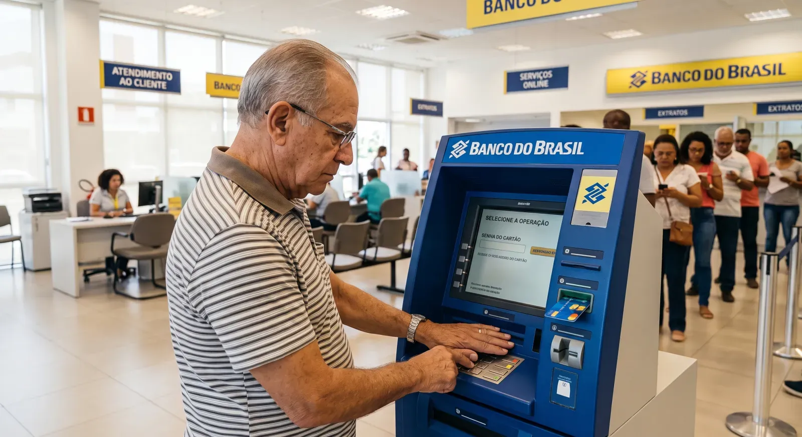 o cartão magnético do INSS exige atenção redobrada em caixas eletrônicos