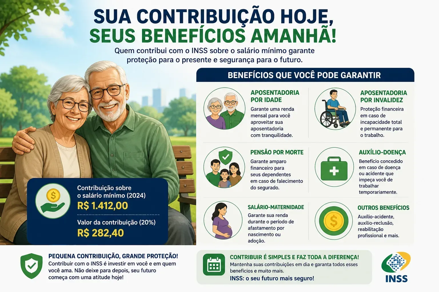 O INSS garante benefícios importantes para o trabalhador. - Fonte: Imagem gerada por IA (DALL·E / ChatGPT)
