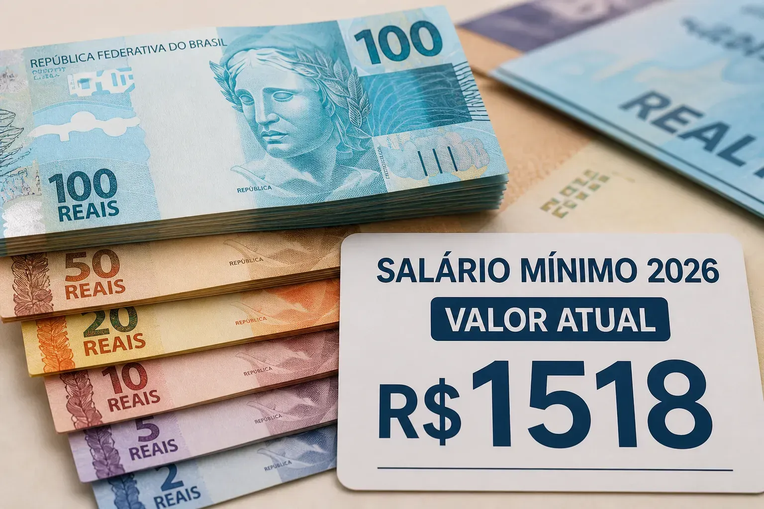O salário mínimo é reajustado anualmente com base na inflação e crescimento econômico. - Fonte: Imagem gerada por IA (DALL·E / ChatGPT)