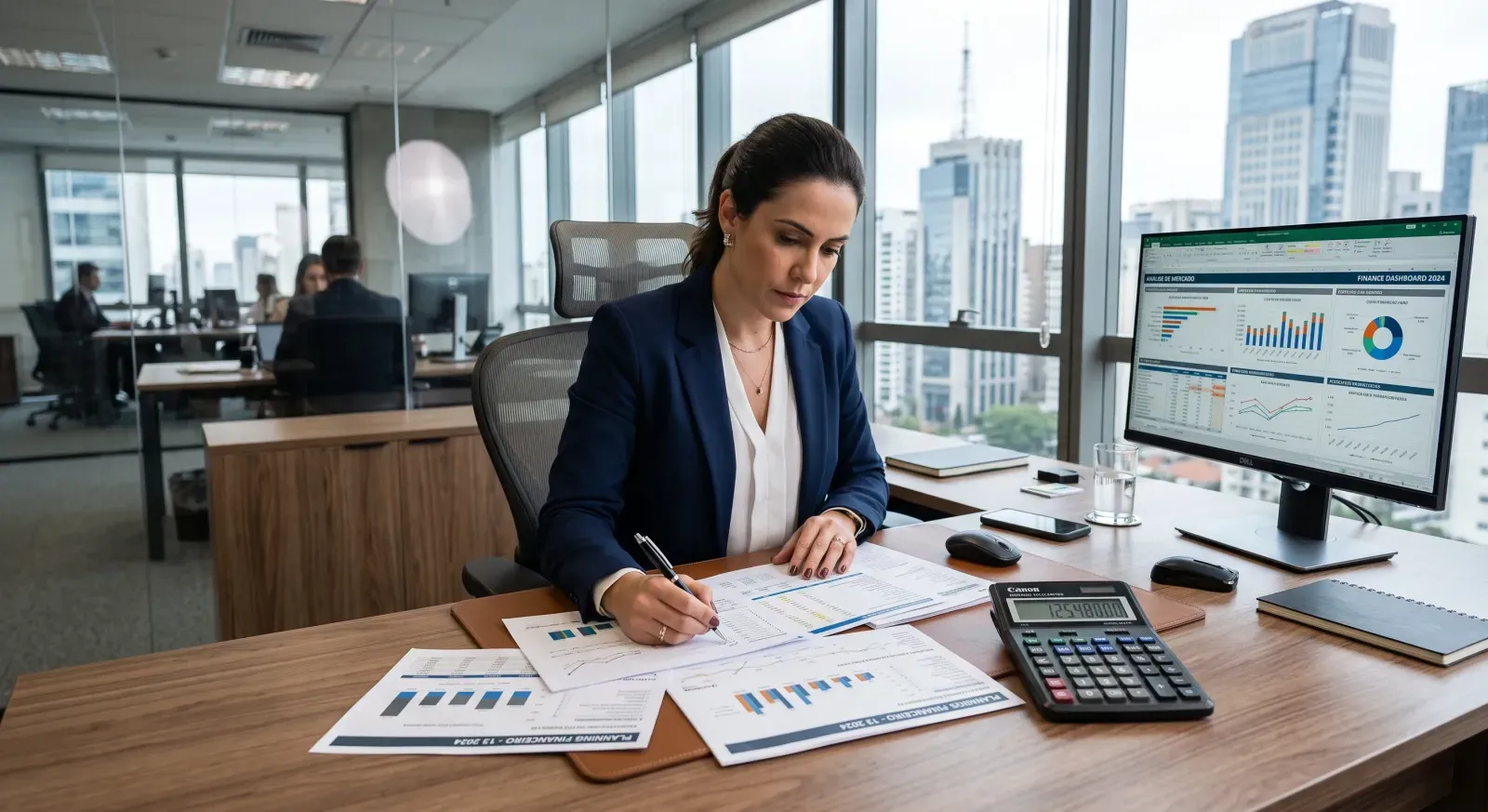 Profissional calculando a aposentadoria e o teto do INSS 2026 em uma mesa de trabalho.