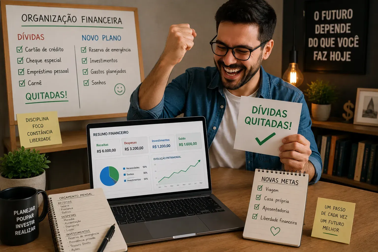 Reduzir dívidas pode acelerar o crescimento financeiro. - Fonte: Imagem gerada por IA (DALL·E / ChatGPT)