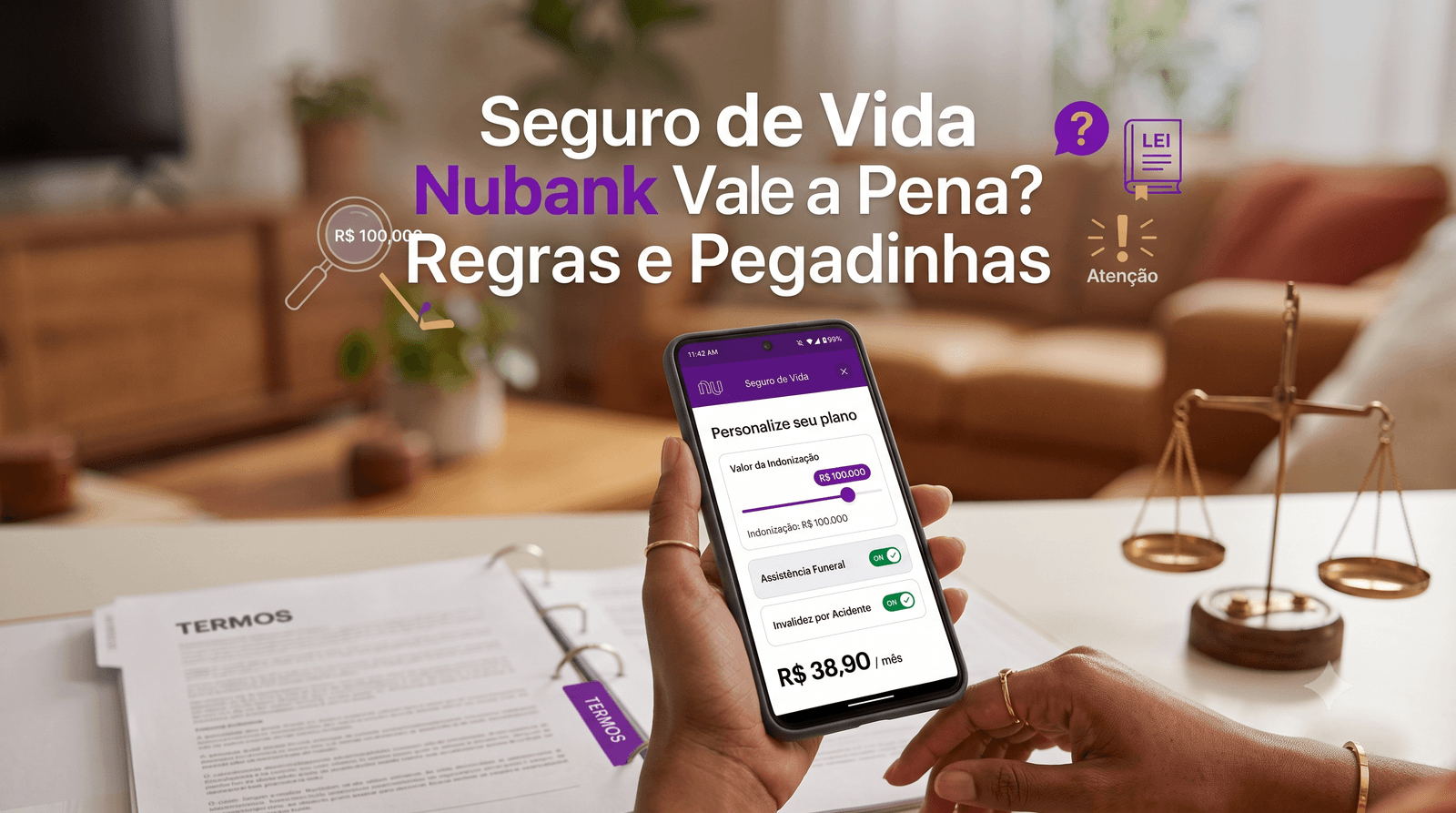 Ilustração do guia sobre Seguro de Vida Nubank Vale a Pena? Regras e Pegadinhas